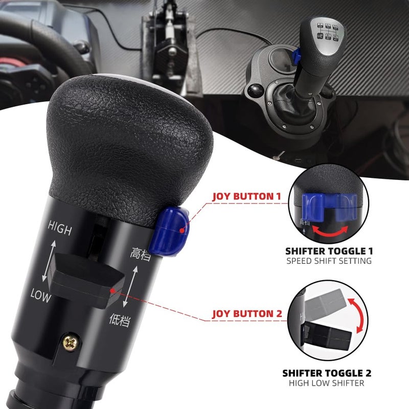 RASTP USB American Truck Simulator Shifter, Gearshift Knob for ATS & ETS2 Games Compatible with Logitech G27 G29 G920 Thrustmaster TH8A Fanatec SQ, PC Sim Racing Shifter (Style 3) - Image 2